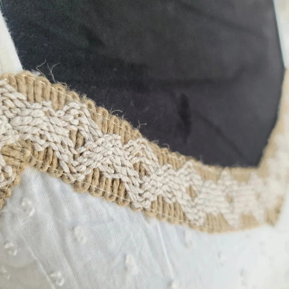 NWT White Maxi Dress Sleveless Embroidere Trim Tassels Flowy Summer Beach Long S - Picture 4 of 16